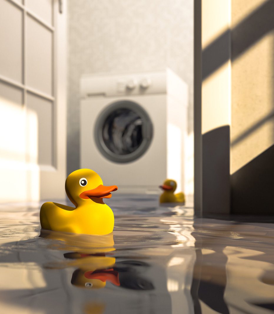 Flooded-bathroom-with-yellow-rubber-duck
